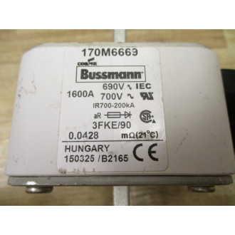 Bussmann 170M6669 Cooper Fuse 1600A 700V - New No Box