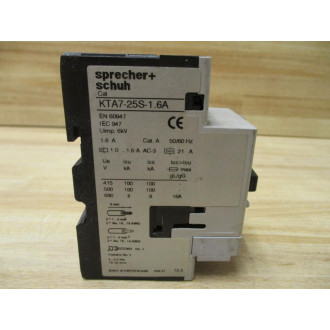 Sprecher+Schuh KTA7-25S-1.6A Motor Starter KTA725S16A - Used
