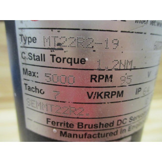 SEM MT22R2-19 Servo Motor W Encoder MT22R219 - Used