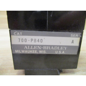 Allen Bradley 700-PK400A1 AC Relay 700PK400A1 W 700-PB40 - Used
