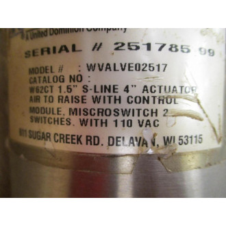 Waukesha Cherry-Burrell WVALVE02519 Valve W62CT - Used