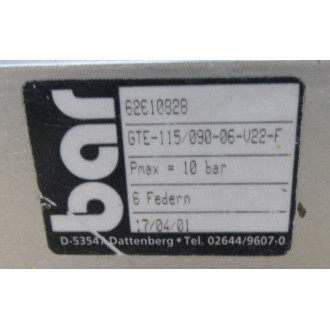 BAR GTE-115090-06-V22-F Actuator GTE11509006V22F - Used