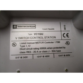 Telemecanique VC1-GU Control Station V Switch VC1GU - Used