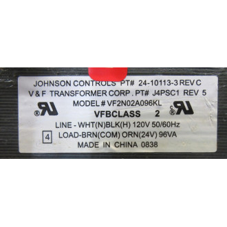 Johnson Controls 24-10113-3 Transformer 24101133 - Used