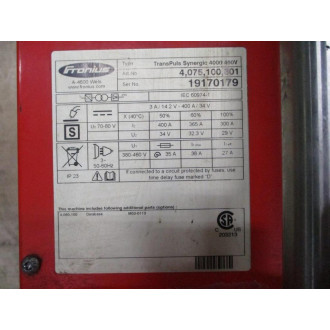 Fronius 4,075,100,801 Wire Feeder 4075100801 - Used