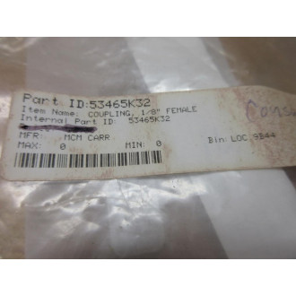 McMaster-Carr 53465K32 18" Female Coupling (Pack of 3) - New No Box