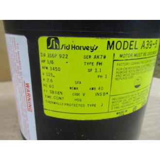 Sid Harvey's A39-5 Super-N Oil Burner Motor