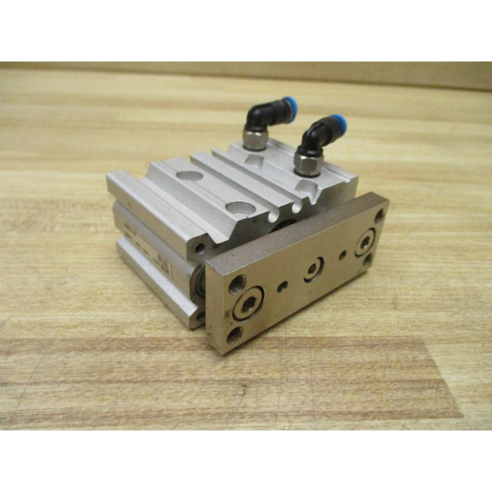 SMC MGPM16-10Z Compact Guided Cylinder MGPM1610Z W Fittings - Used