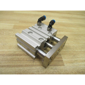 SMC MGPM16-10Z Compact Guided Cylinder MGPM1610Z W Fittings - Used