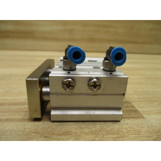 SMC MGPM16-10Z Compact Guided Cylinder MGPM1610Z W Fittings - Used