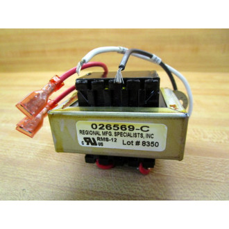Regional Mfg. 026569-C Transformer 026569C RMS12 - Used