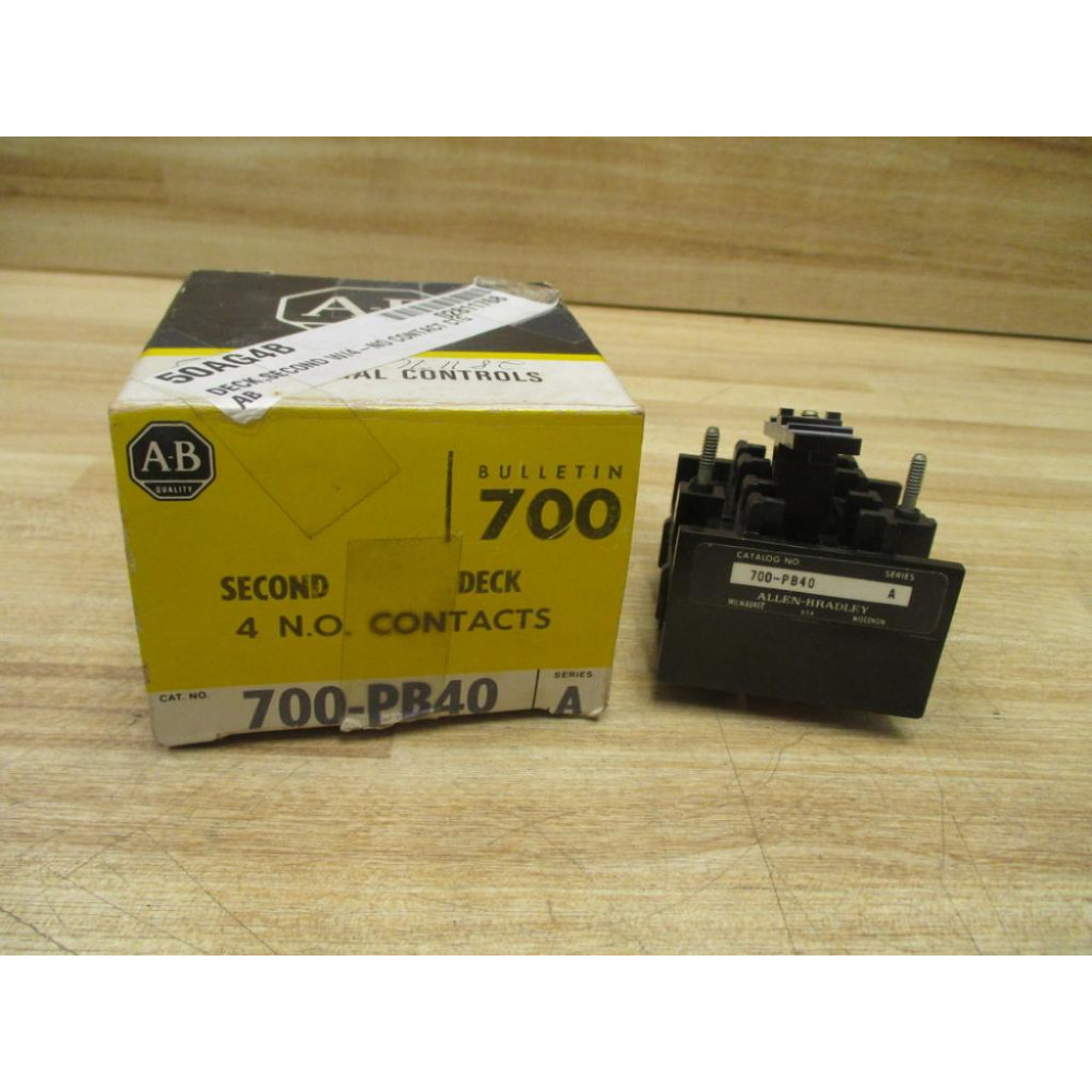 Allen Bradley 700-PB40 Auxiliary Contactor 700PB40 WO Contacts
