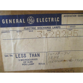 GE General Electric 342A295 Electric Discharge Lamp Full Box