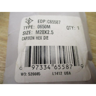 Cle-LineGreenfield C65587 Carbon Hexagon Die 0650M