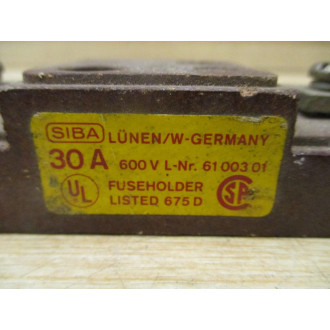 Siba 6100301 Fuse Holder (Pack of 3) - Used