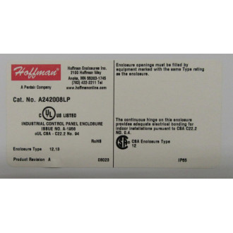 Hoffman A-242008LP Enclosure A-242008LP - New No Box