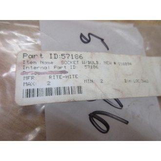 Rite-Hite 57186 Lamp Socket Assembly - New No Box