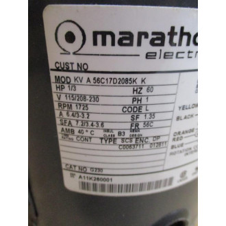 Marathon Electric KV A 56C17D2085K K General Duty Motor 56C17D2085K - New No Box