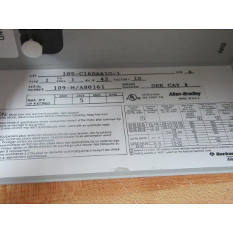 Allen Bradley 109-C16BAA1G-1 Starter DBCL991