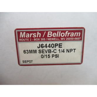 MarshBellofram J6440PE Pressure Gauge