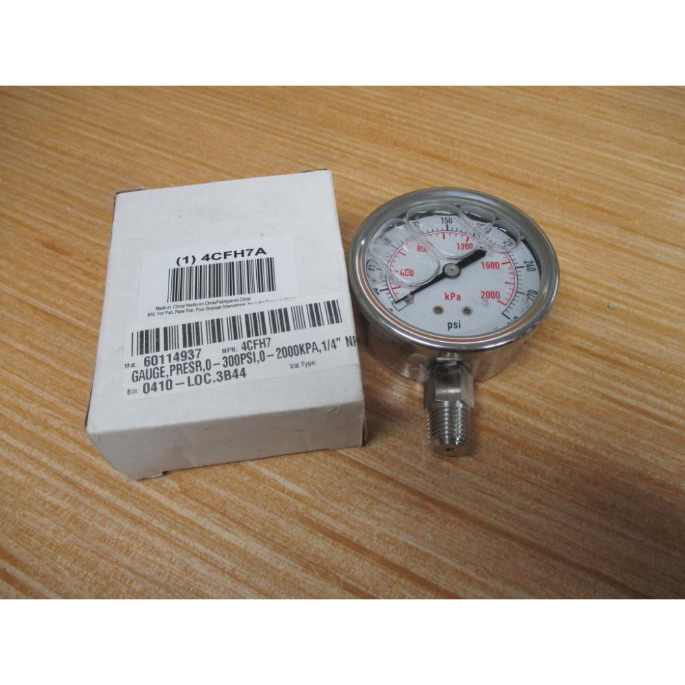 Grainger 4CFH7A Pressure Gauge