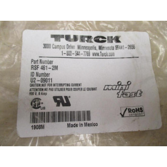 Turck RSF461-2M MiniFast Receptacle U2-09011