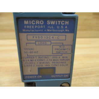 Honeywell  Micro Switch FYSD13C4-C Proximity Sensor FYSD13C4C - Used