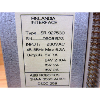 ABB 3HAA3563-AUA1 DSQC 258 Power Supply Unit SR-927530 - Used