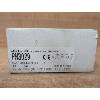 IFM Efector PN-0-1-RBR14-KFPKGUS V Pressure Sensor PN3029