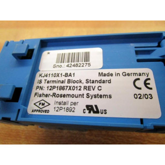 Fisher-Rosemount KJ4110X1-BA1 IO Terminal Block 12P1867X012 - New No Box