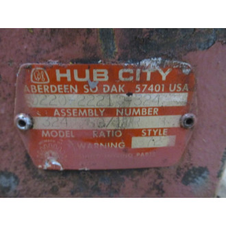 Hub City 0220-22218-324 Worm Gear Drive 022022218324 - Used