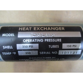 Thermal Transfer B-402-A4-0 Heat Exchanger B402A40 - New No Box