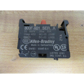 Allen Bradley 800F-X01 Contact Block 800F-XO1 (Pack of 15) - Used