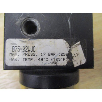 Parker B75-02WJC Watts Air Filter Regulator B7502WJC 49°C, 125°F - Used