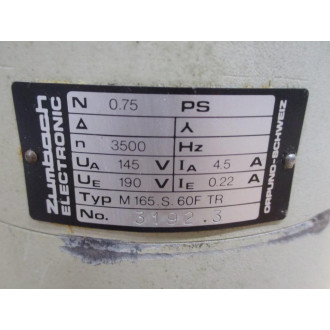 Zumbach Electronic M 165.S. 60F TR Motor 3192.3 - Used