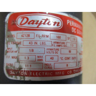 Dayton 4Z128 Permanent Magnet DC Gear Motor - Used