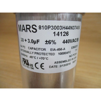 Mars 14126 Motor Run Capacitor 30+3.0µF 440VAC