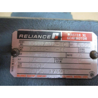 Reliance 10007802-RC Master XL Gear Motor 56WG16A - Used