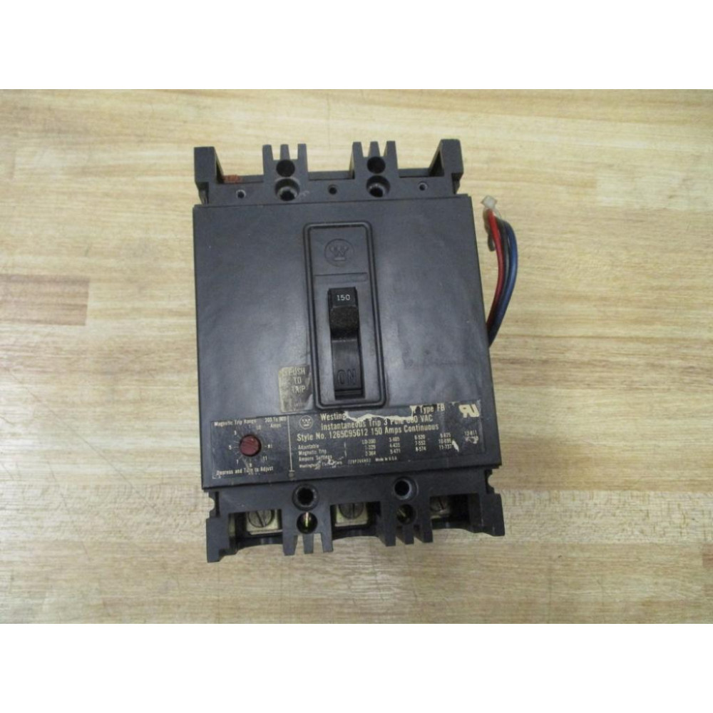 Westinghouse 1265C95G12 150A Circuit Breaker - Used