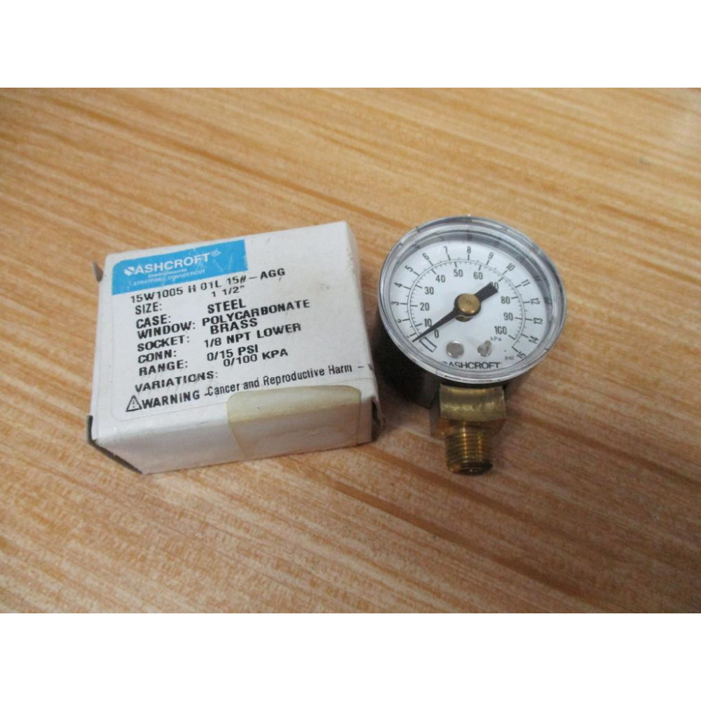 Ashcroft 15W1005H01L 15 Pressure Gauge 15W1005H01L15