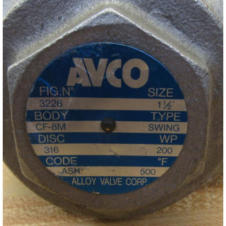 Avco 3226 Check Valve - New No Box