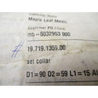 Multivac 19.719.1359.00 Set Collar 19719135900 - New No Box
