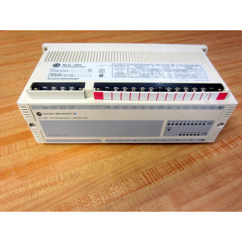 Allen Bradley 1745-E101 SLC 100 Expansion Unit 1745E101 Ser.B wTrm Guards - Used