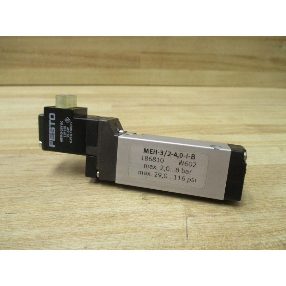 Festo MEH-32-4,0-I-B Solenoid Valve 186810 W Coil - New No Box