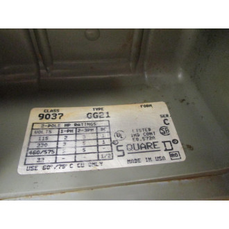 Square D 9037-GG21 Schneider Closed Tank Switch 9037GG21 W Mounting - Used