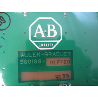 Allen Bradley 960188-01 8-Slot Chassis Base Bd 960188 960188-01FT20 - Used