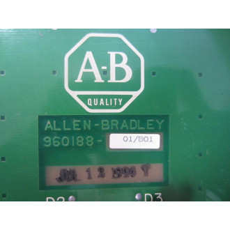 Allen Bradley 960188-01 8-Slot Chassis Base Bd 960188 96018801 Rev.B01 - Used