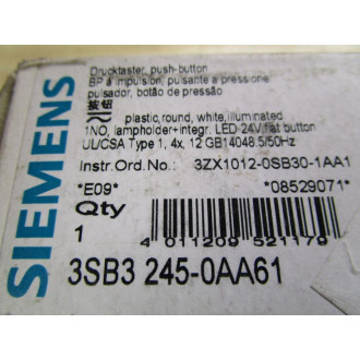 Siemens 3SB3 245-0AA61 White 3SB32450AA61