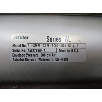 Miller AL-86B2B-03.25-6.000-0100-N11N-0 Cylinder AL86B2B032560000100N11N0 - Used