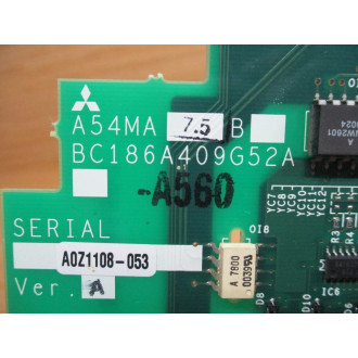 Mitsubishi A54MA7.5B Circuit Board BC186A409G52A Ver. A - Used